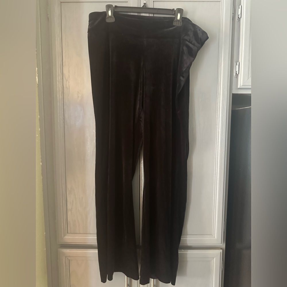 Lane Bryant Black Velvet Wide Leg Pants